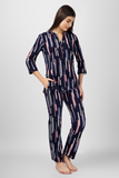 Chic Brushstrokes Tunic Pyjama Set / Nightsuit / Nightwear / Loungewear / Sleepwear For Women