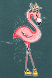 Green Flamingo Fabulousness Short Sleeves Pyjama Set / Nightsuit / Nightwear / Sleepwear / Loungewear For Girls