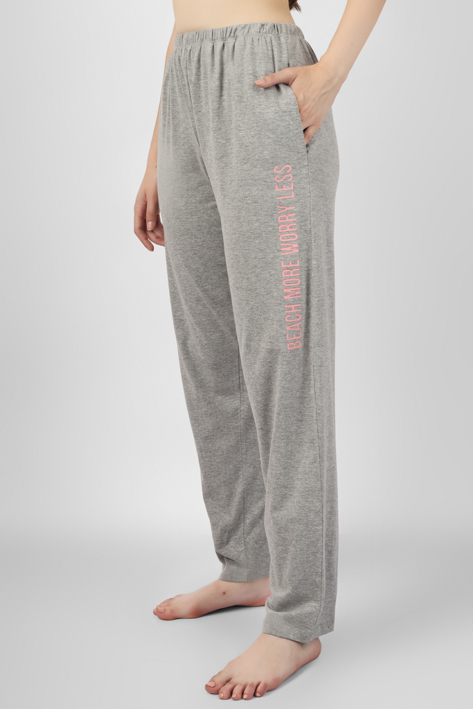 Peach / Grey Sun-Kissed Dreams Pyjama Set / Nightsuit / Nightwear / Loungewear / Sleepwear For Women