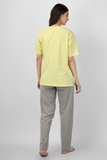 Yellow / Grey Sun-Kissed Dreams Pyjama Set / Nightsuit / Nightwear / Loungewear / Sleepwear For Women