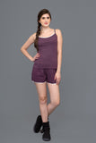 Sultry Grape Wine Shorts Set