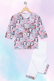 Blue Kurta Pyjama Set With Snowman / Nightsuit / Nightwear / Sleepwear / Loungewear For Kids, Girls & Boys