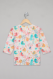 Cream Kurta Pyjama Set With Chirpy Birds / Nightsuit / Nightwear / Sleepwear / Loungewear For Kids, Girls & Boys