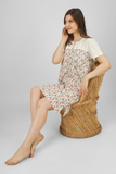 Cream Petit Posies Short Nighty: Soft nightwear with floral print on the back for a comfortable sleep.