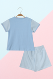 Blue Stripes & Sass Shorts Set / Nightsuit / Nightwear / Sleepwear / Loungewear For Kids, Girls