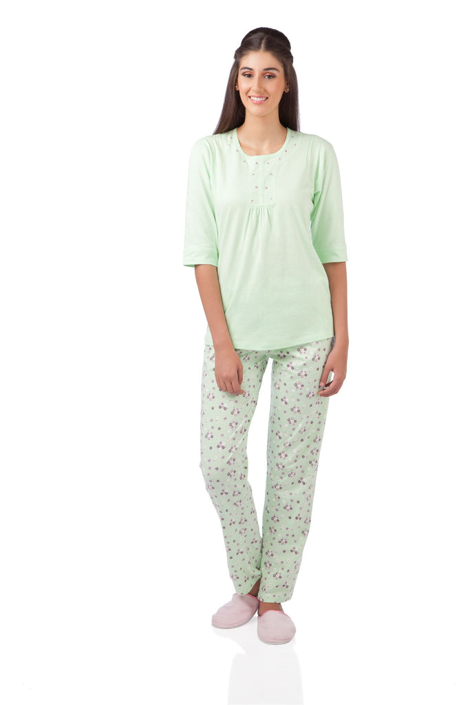 Pistachio Kurta Style Pyjama Set