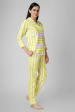 Lime Yellow Stripes Pj Set