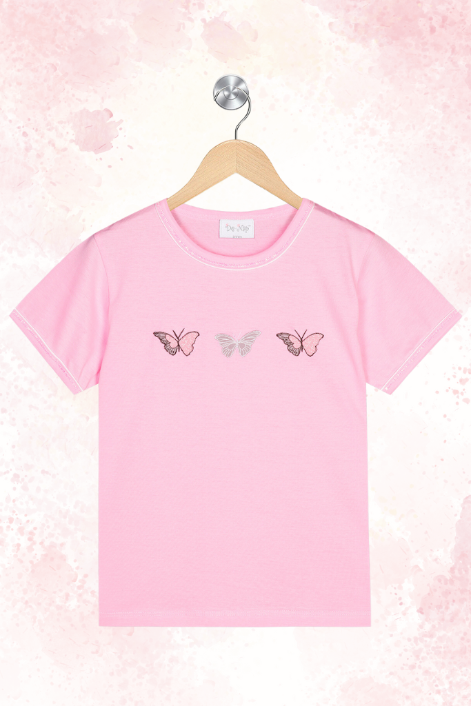 Pink Applique Butterfly Bliss Shorts Set  /  Nightsuit / Nightwear / Sleepwear / Loungewear For Kids, Girls